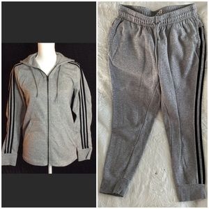 Adidas track jacket and pants cotton. Kids 12-14, good cond